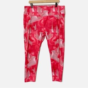 Zella yoga + studio pink patterned  7/8 leggings with pockets size 1x workout